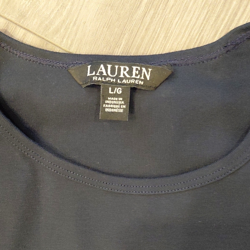 Lauren Ralph Lauren Women's Navy Short Sleeve Top